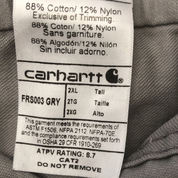CARHARTT FR ( flame 🔥 resistant) Westex, Men’s work shirt size 2XL” Tall, - Picture 7 of 16